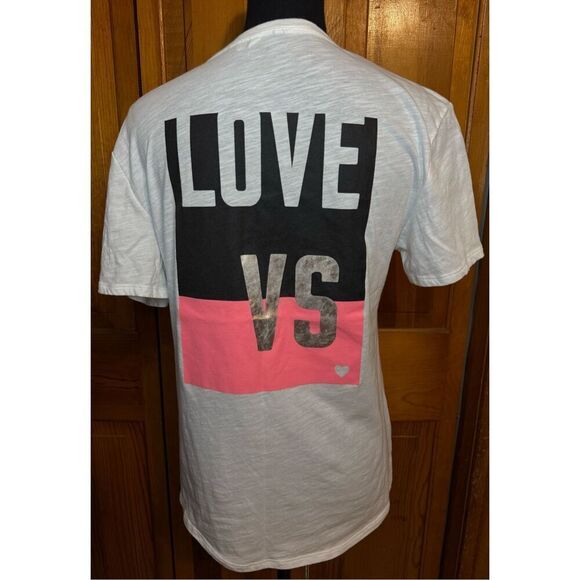 Victoria’s Secret “Love VS” Graphic Short Sleeve White Tee Shirt Size Medium - Picture 2 of 7